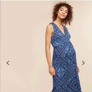 Cross Front Maternity Dress in Navy